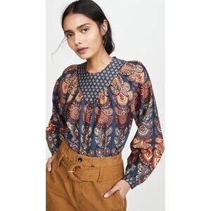 Warm Patterned Boho Blouse Size 0